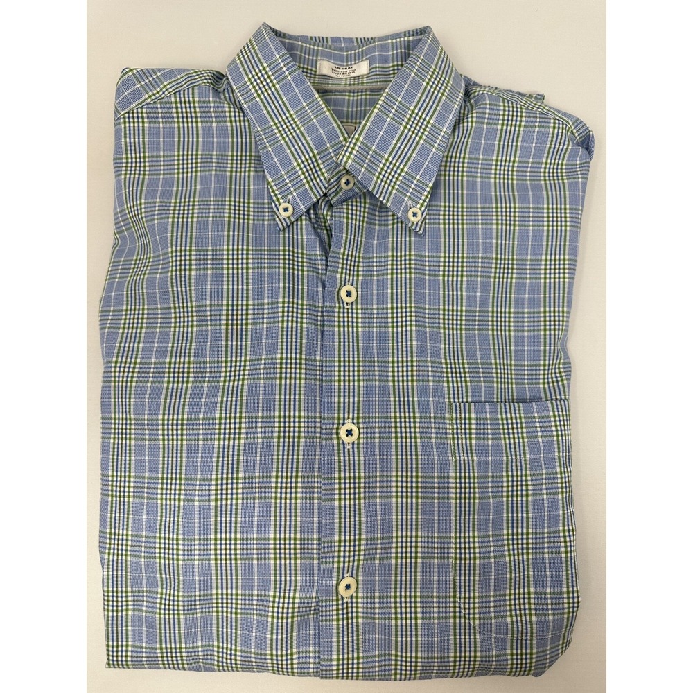 Peter Millar Shirt Mens Size Medium Check Long Sleeve Button Up